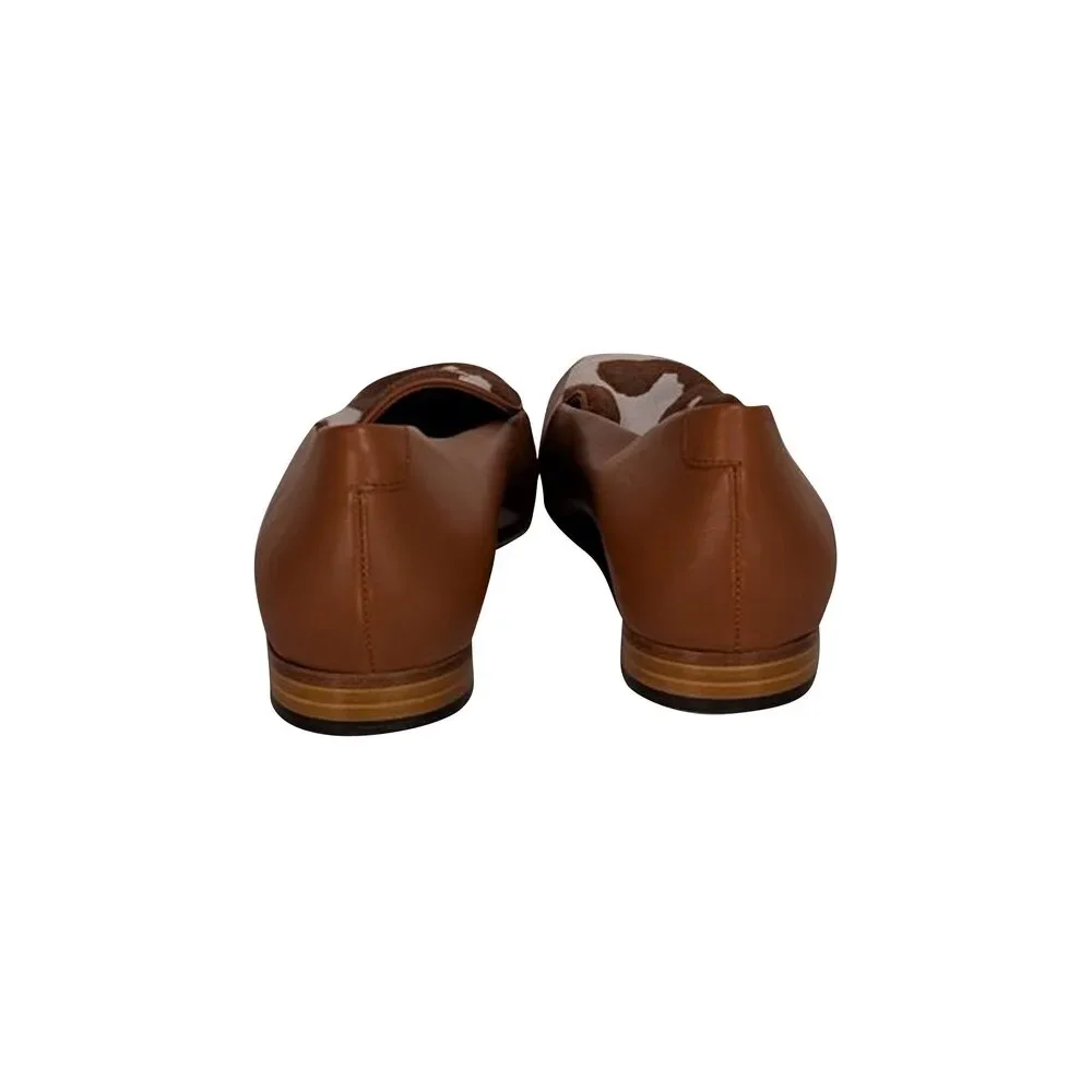 Manolo Blahnik - Tan Leather w/ Cow Print Toe Loafers Sz 11.5